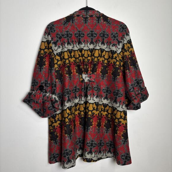 Luii Wool Blend Tunic Jacket Size XL Artsy Eclectic Folksy Lagenlook Lightweight - Picture 2 of 8